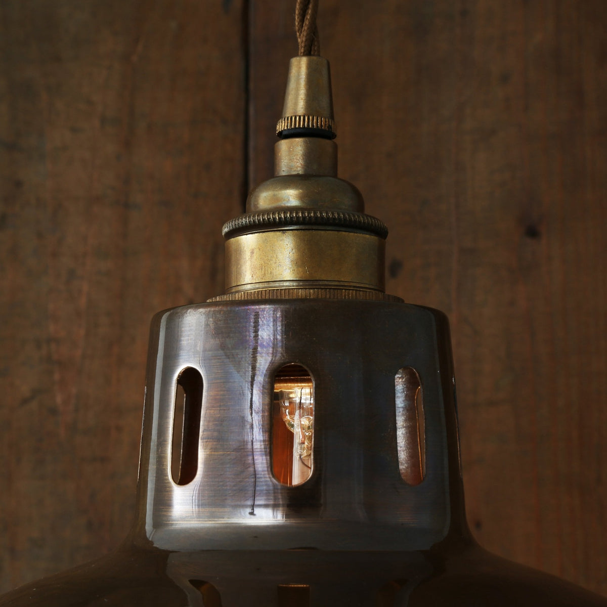 Paris Industrial Pendant Light in Antique Brass