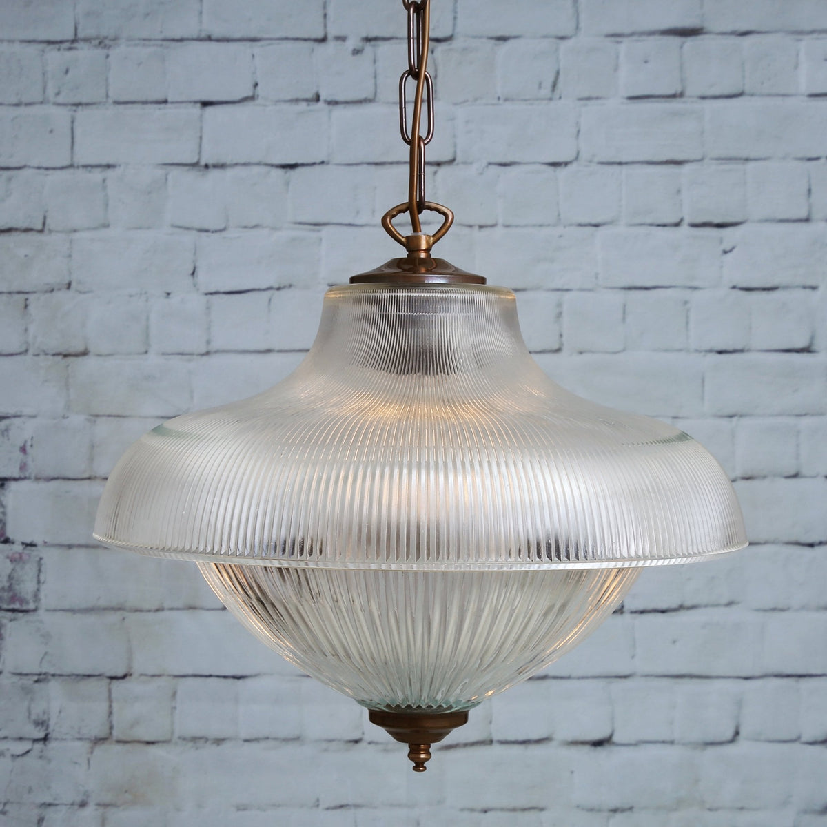 Essence Double Prismatic Pendant Light in Antique Brass