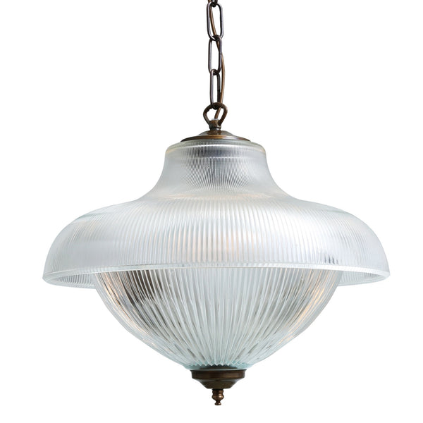 Essence Double Prismatic Pendant Light in Antique Brass