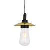 Ren IP65 Pendant Light in Black and Polished Brass