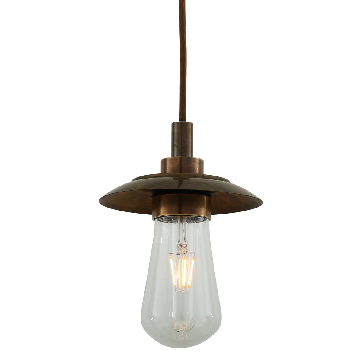Ren IP65 Pendant Light in Antique Brass