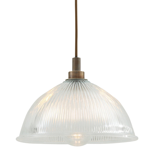 Maris IP65 Pendant Light with Antique Brass Detail