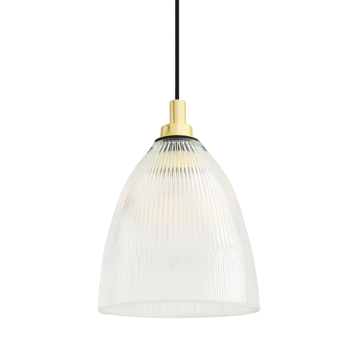 Brooke IP65 20cm Pendant Light with Polished Brass Detail