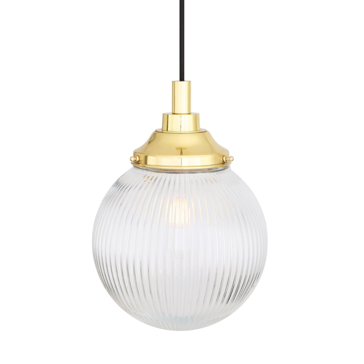 Cherith IP44 Pendant Light with Polished Brass Detail