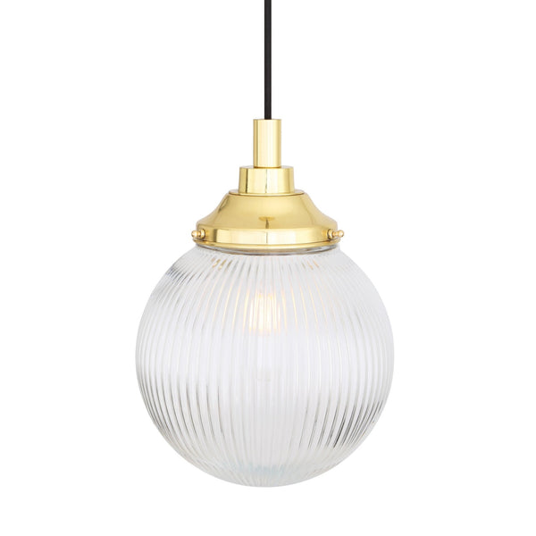 Cherith IP44 Pendant Light with Polished Brass Detail