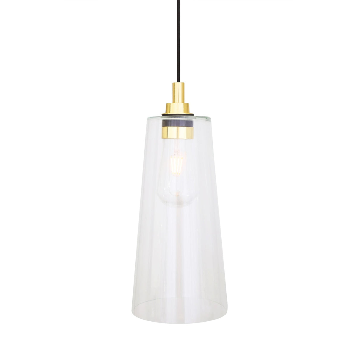 Cari IP65 Pendant Light with Polished Brass Detail