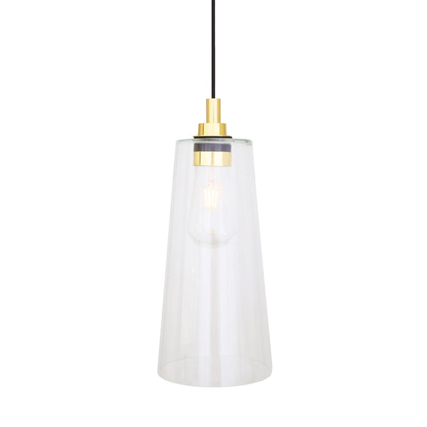 Cari IP65 Pendant Light with Polished Brass Detail