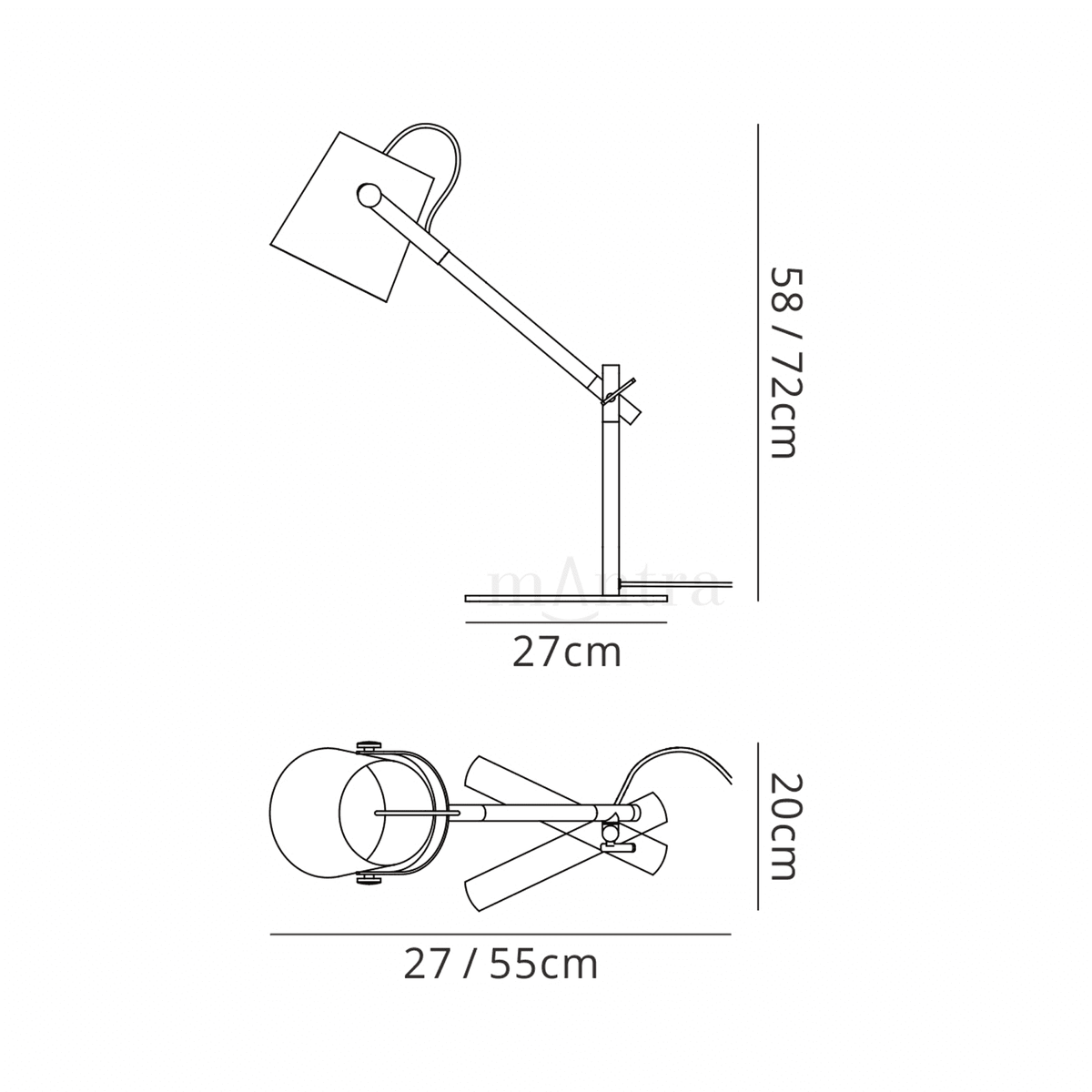 Nordica Adjustable Desk Lamp in Black and Beech Wood