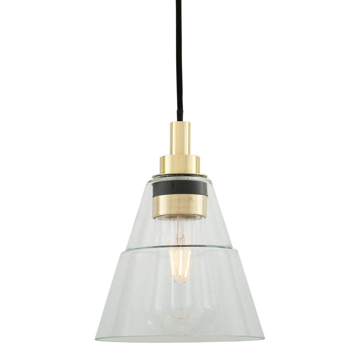 Kairi IP65 Pendant Light with Polished Brass Detail