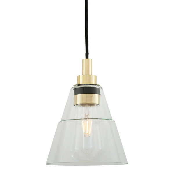Kairi IP65 Pendant Light with Polished Brass Detail