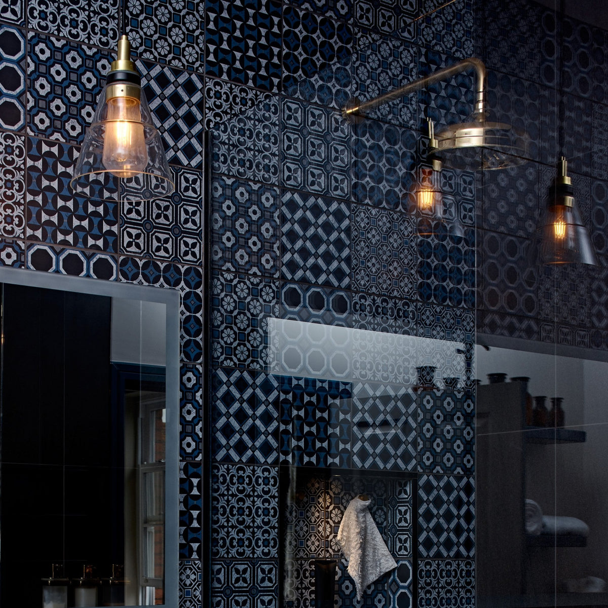 Kairi IP65 Pendant Light with Antique Brass Detail