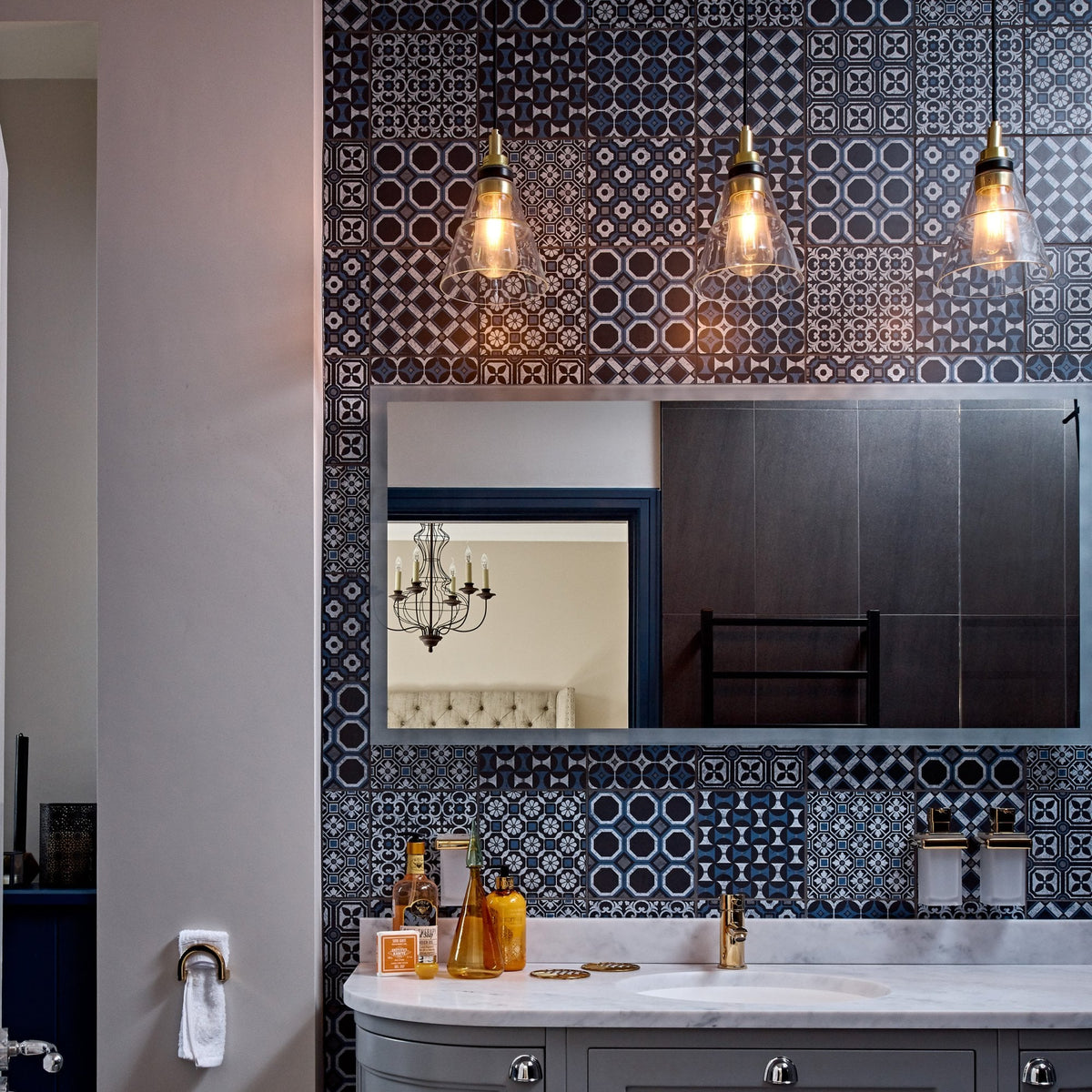 Kairi IP65 Pendant Light with Antique Brass Detail