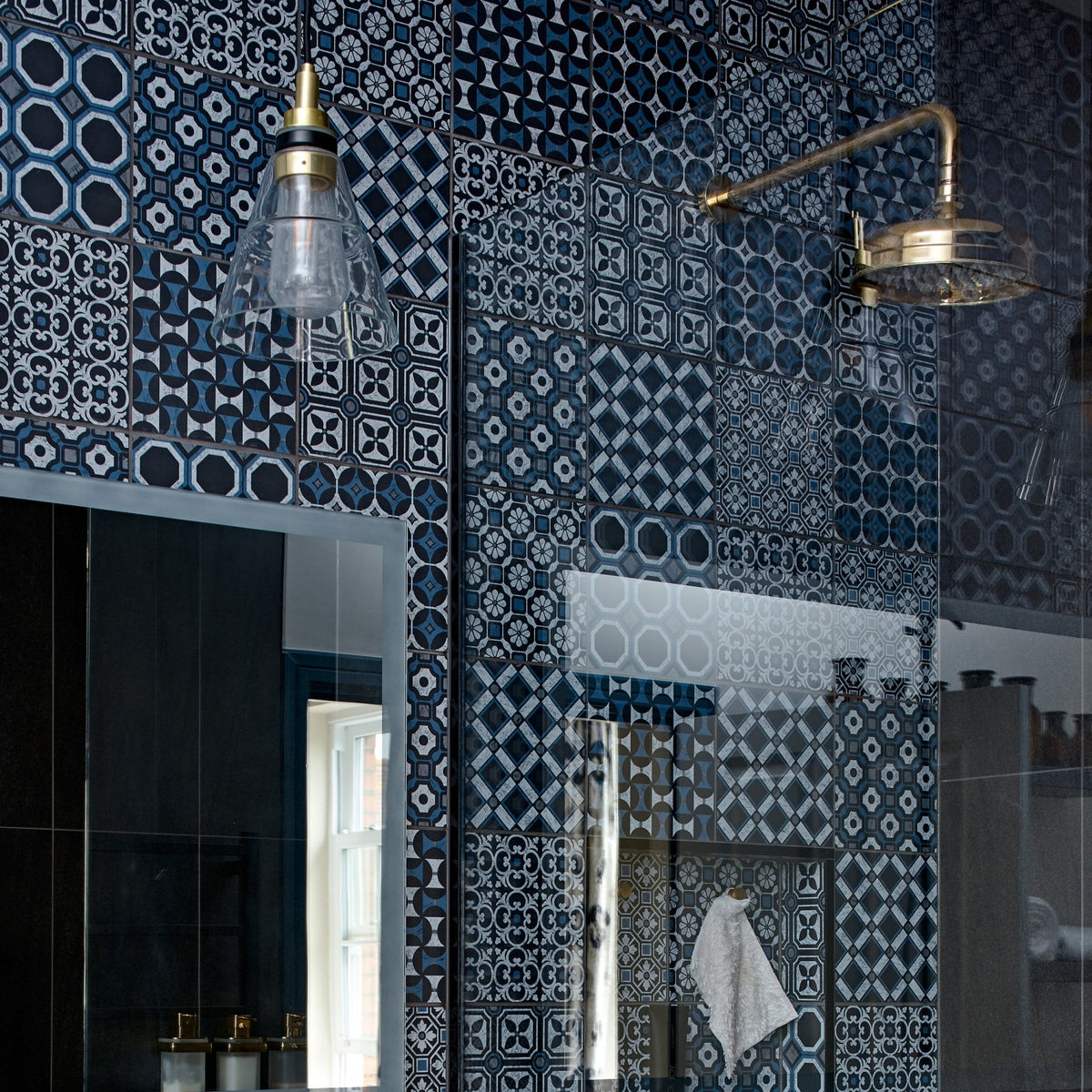 Kairi IP65 Pendant Light with Antique Brass Detail