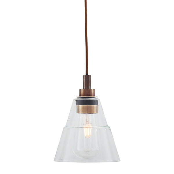 Kairi IP65 Pendant Light with Antique Brass Detail