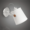 Nordica Adjustable Wall Light in Ivory White and Beech Wood