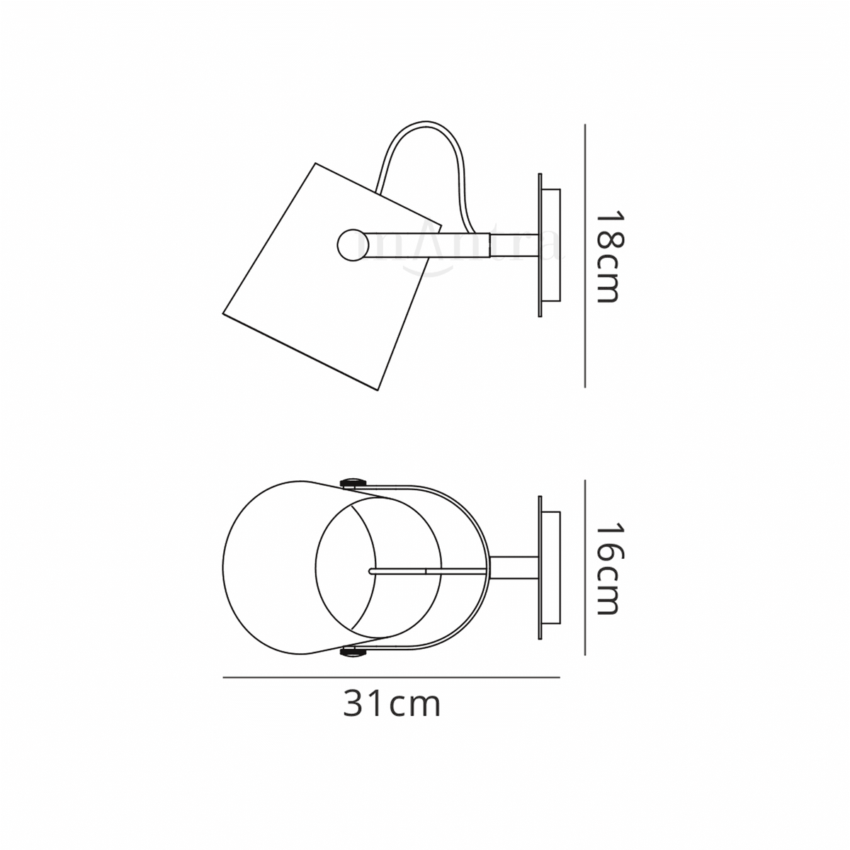 Nordica Adjustable Wall Light in Black and Beech Wood