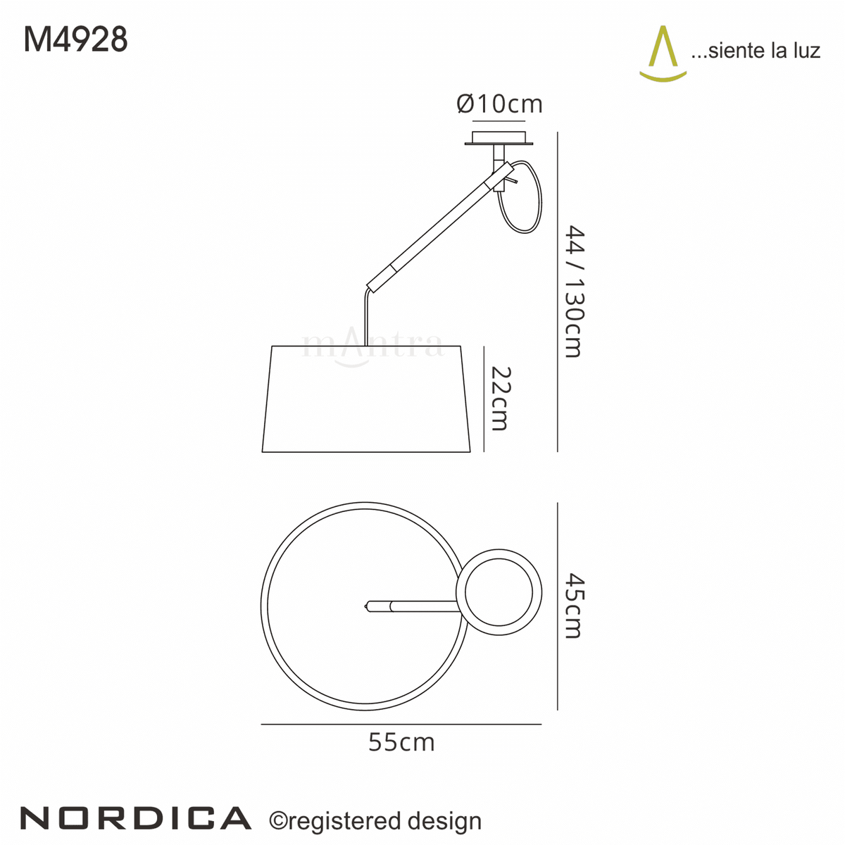 Nordica Multi Position Single Pendant in Ivory White and Beech Wood