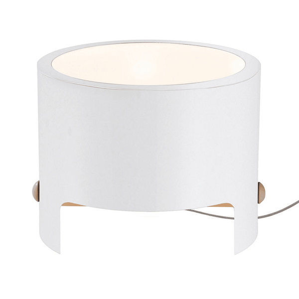 Cube 300 Large Table Lamp in White and Wood