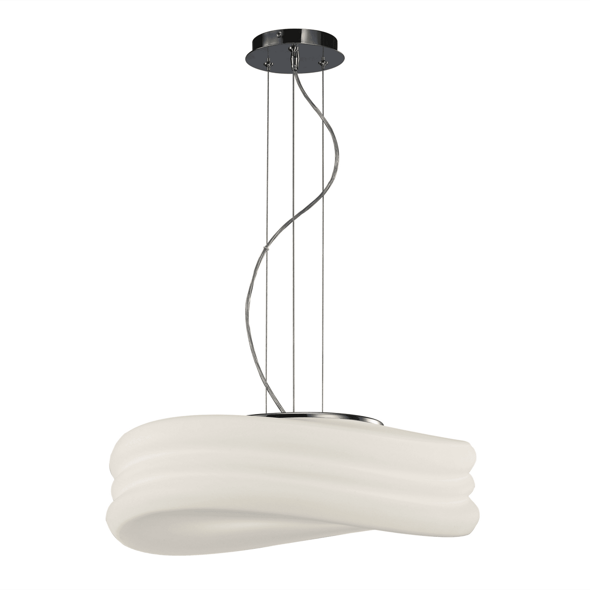 Mediterraneo 3 Light Large Pendant in Chrome and Frosted Glass