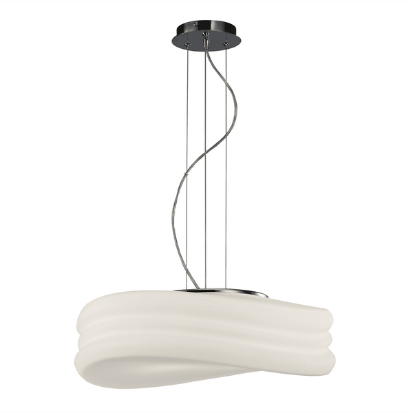 Mediterraneo 3 Light Large Pendant in Chrome and Frosted Glass