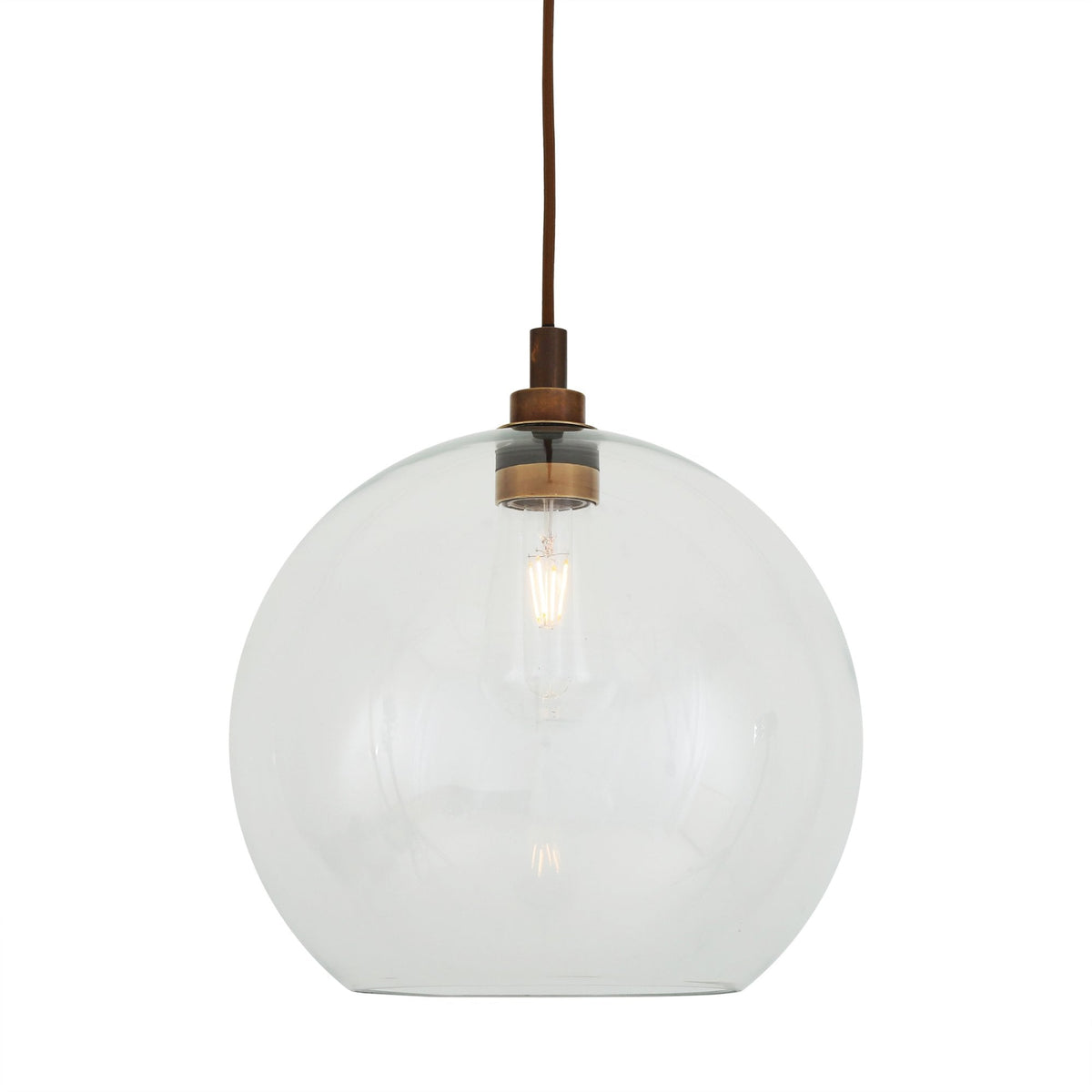 Leith 35cm IP65 Pendant Light in Antique Brass
