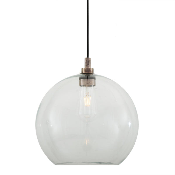 Leith 35cm IP65 Pendant Light in Antique Silver