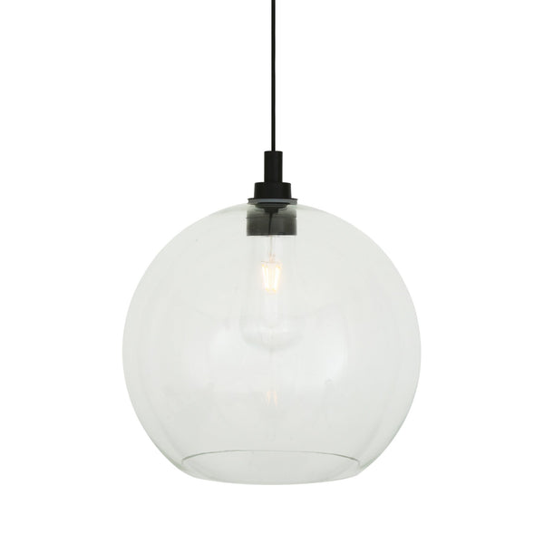 Leith 35cm IP65 Pendant Light in Matt Black