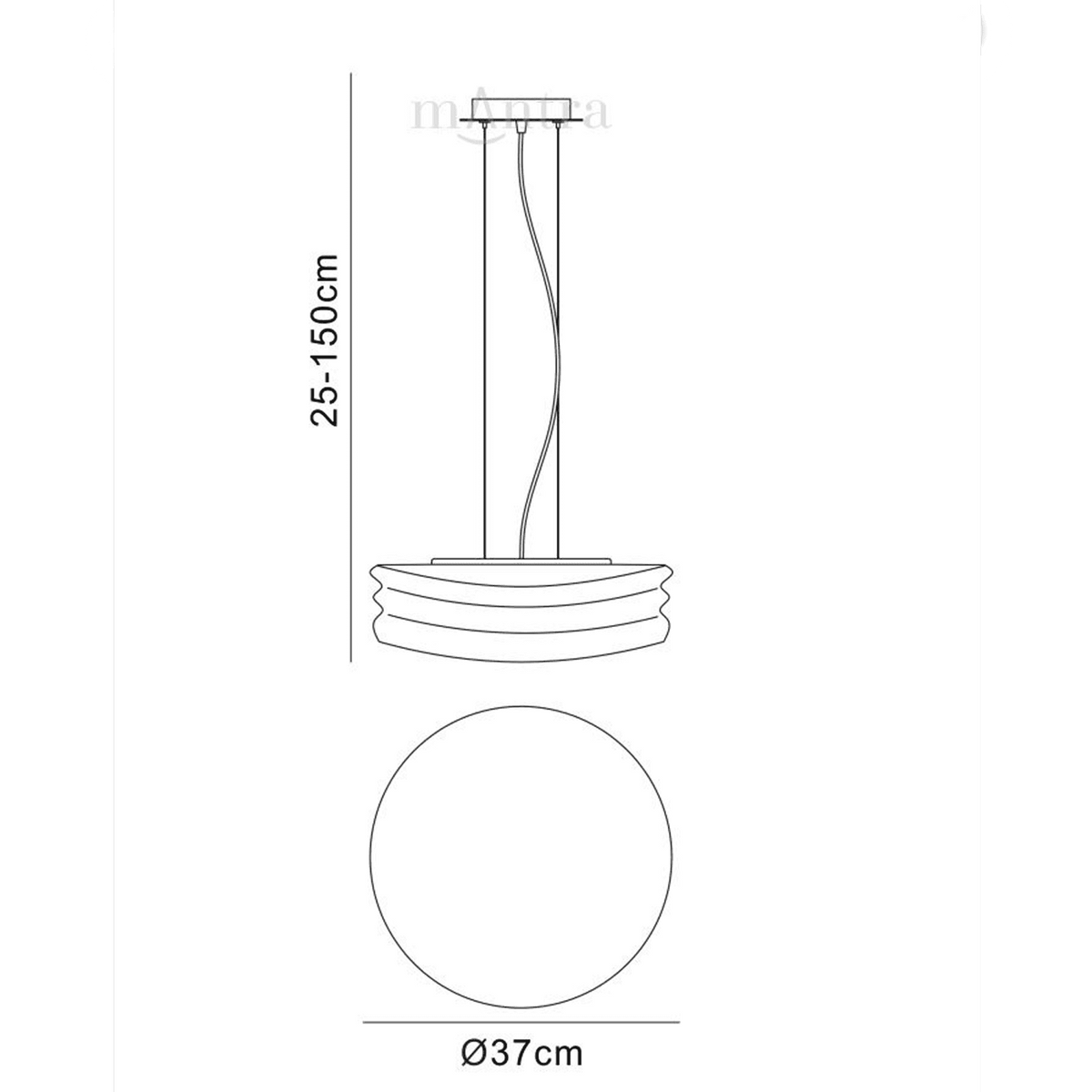 Mediterraneo 2 Light Medium Pendant in Chrome and Frosted Glass