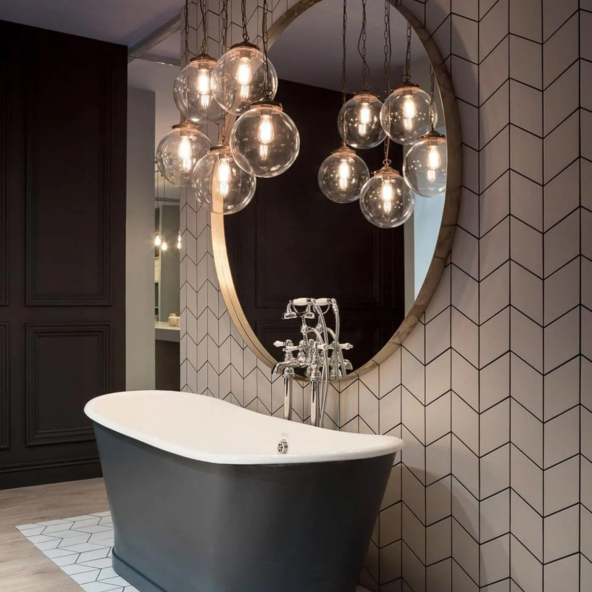 Laguna Pendant Light IP44 35cm in Antique Silver