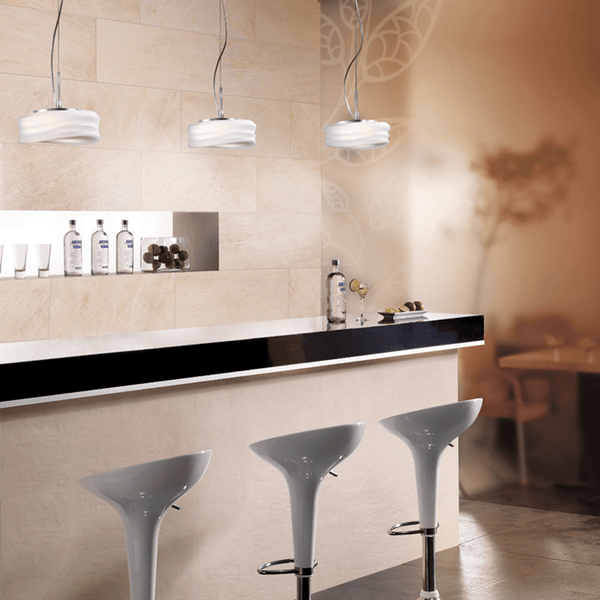 Mediterraneo 2 Light Small Pendant in Chrome and Frosted Glass