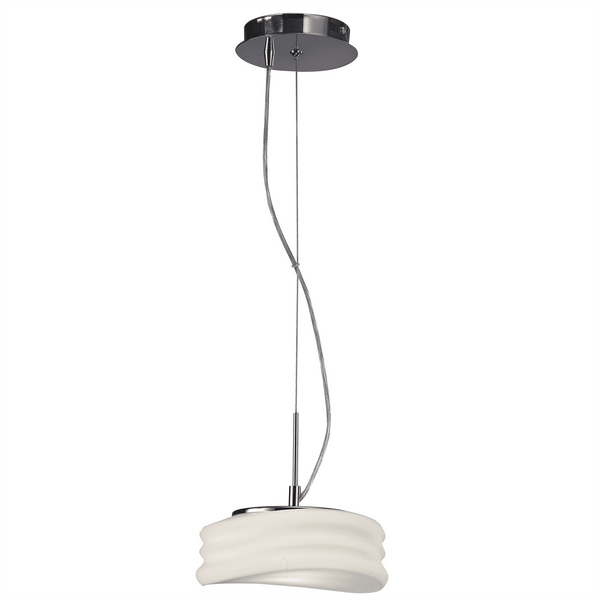 Mediterraneo 2 Light Small Pendant in Chrome and Frosted Glass
