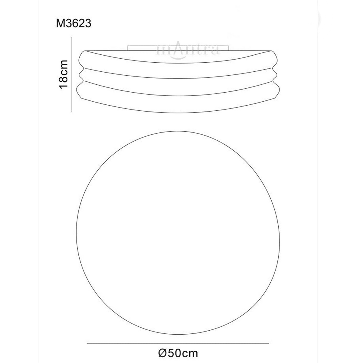 Mediterraneo Large Ceiling or Wall Light in Chrome and Frosted Glass