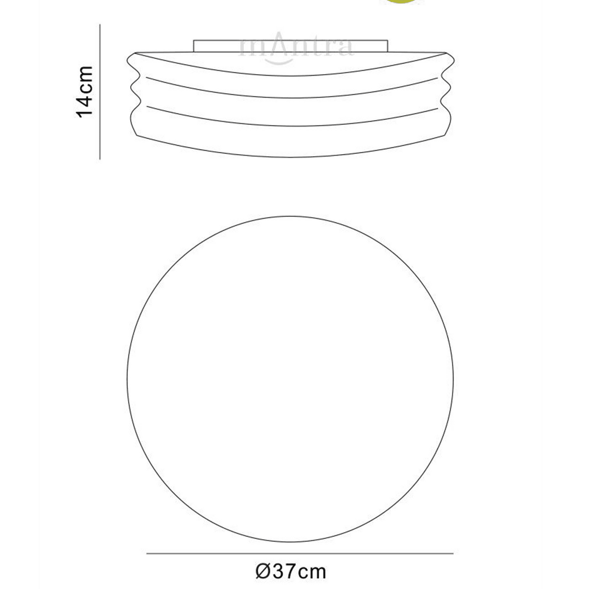 Mediterraneo Medium Ceiling or Wall Light in Chrome and Frosted Glass