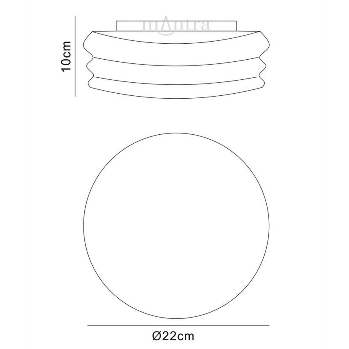 Mediterraneo Small Ceiling or Wall Light in Chrome and Frosted Glass