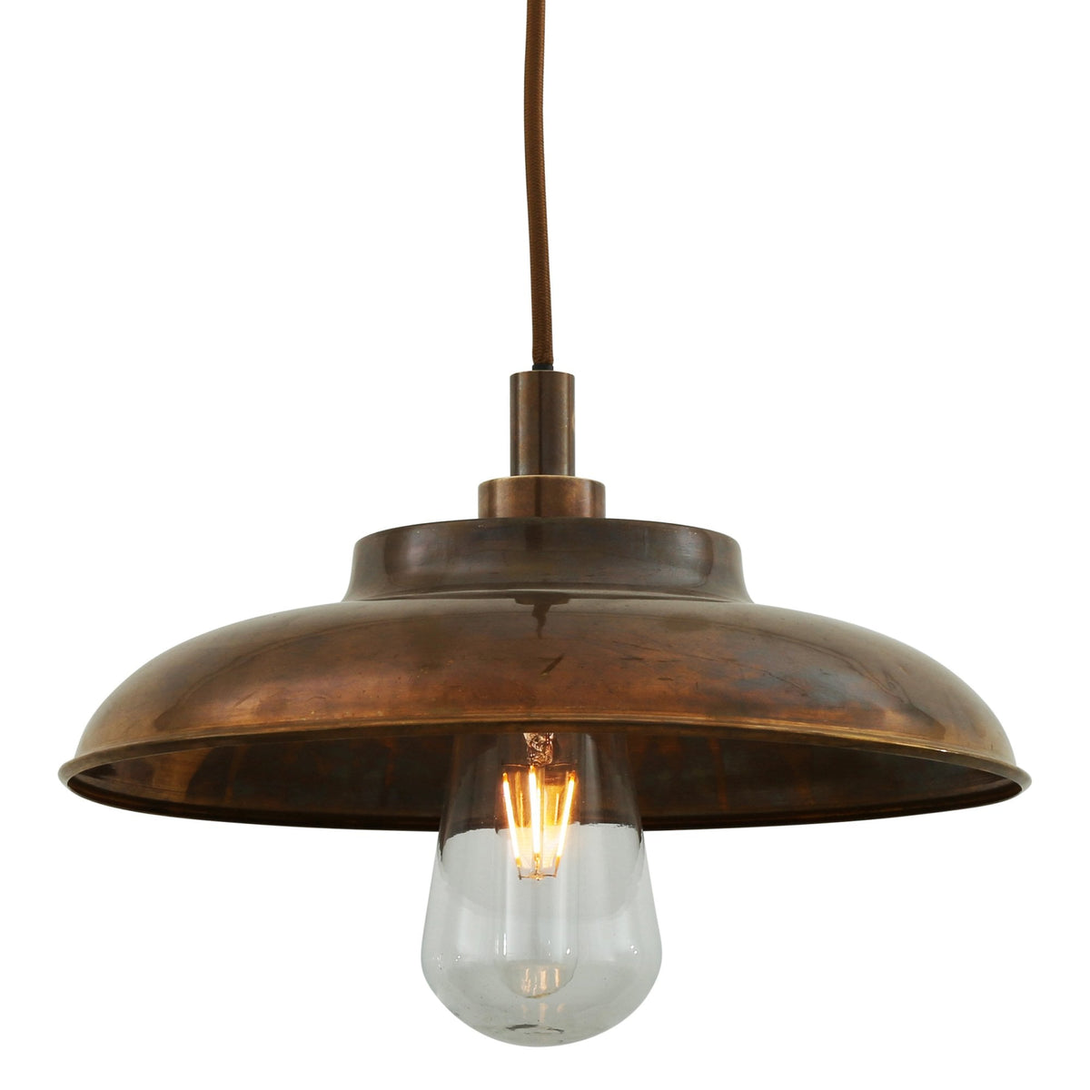 Darya 32cm IP65 Pendant Light in Antique Brass