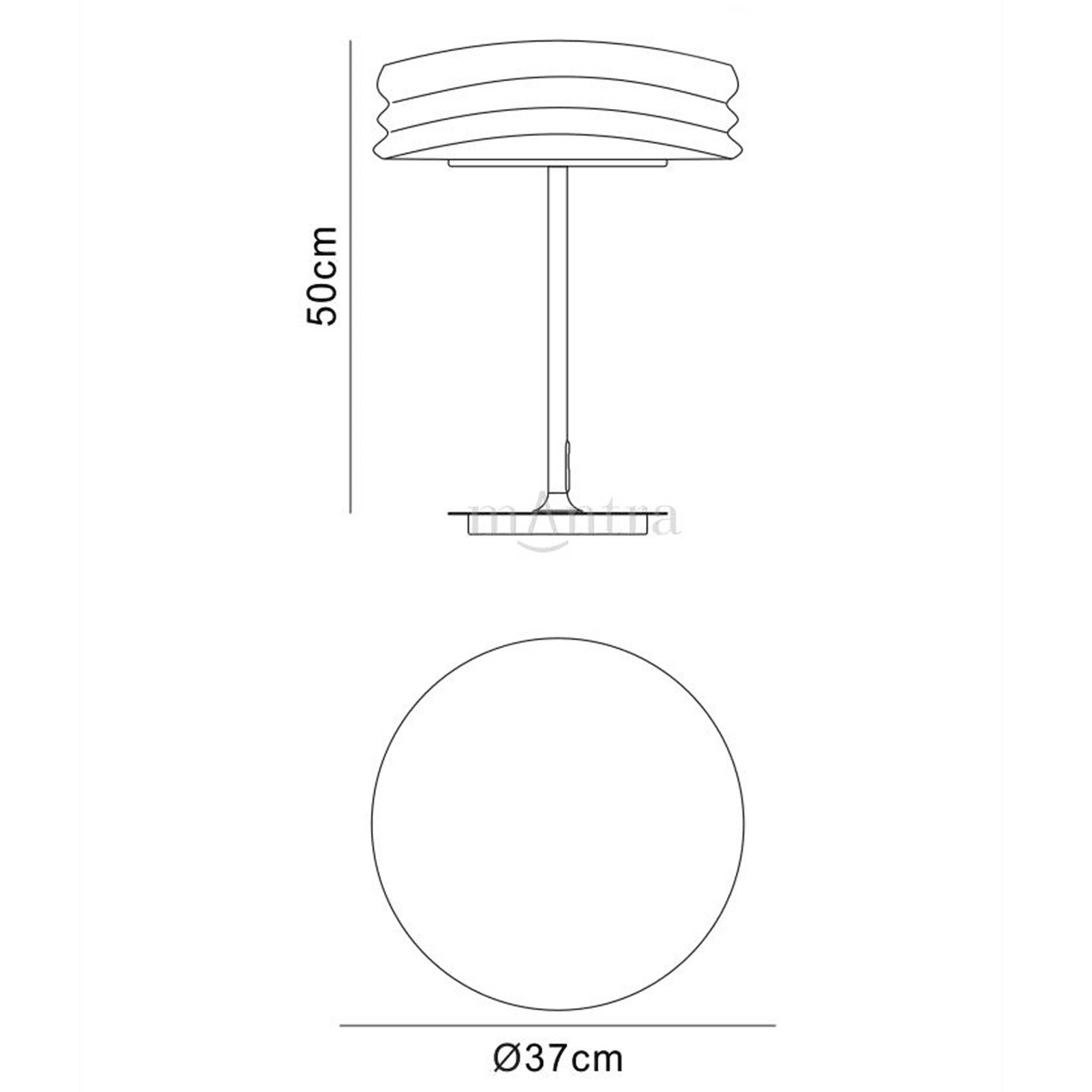 Mediterraneo Medium Table Lamp in Chrome and Frosted Glass