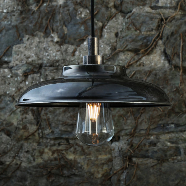 Darya 32cm IP65 Pendant Light in Antique Silver