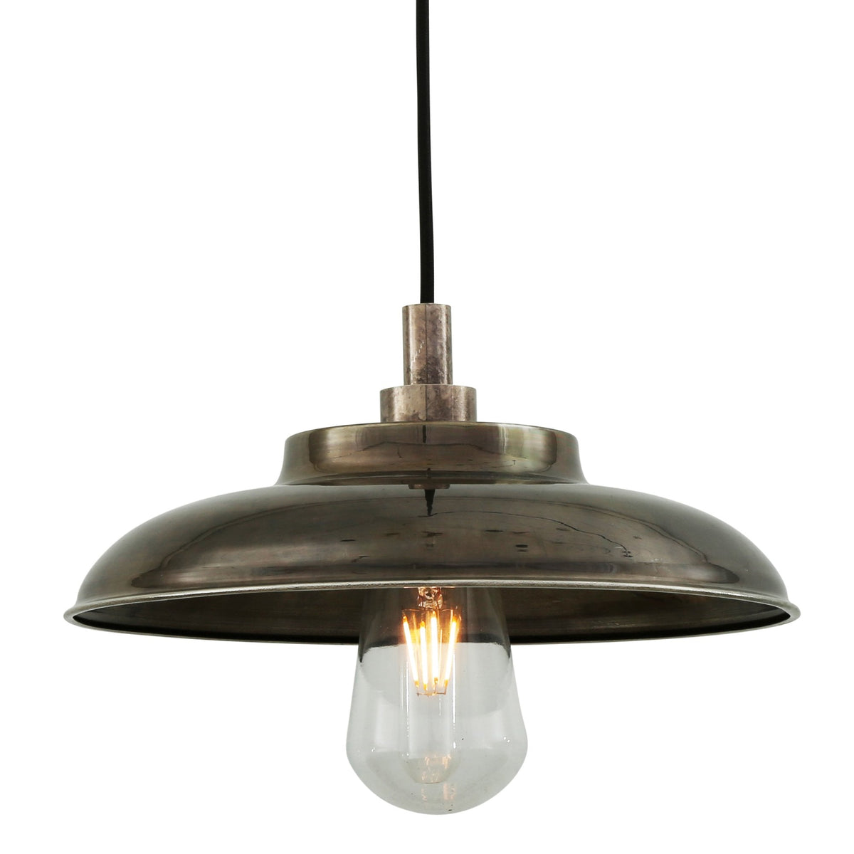 Darya 32cm IP65 Pendant Light in Antique Silver