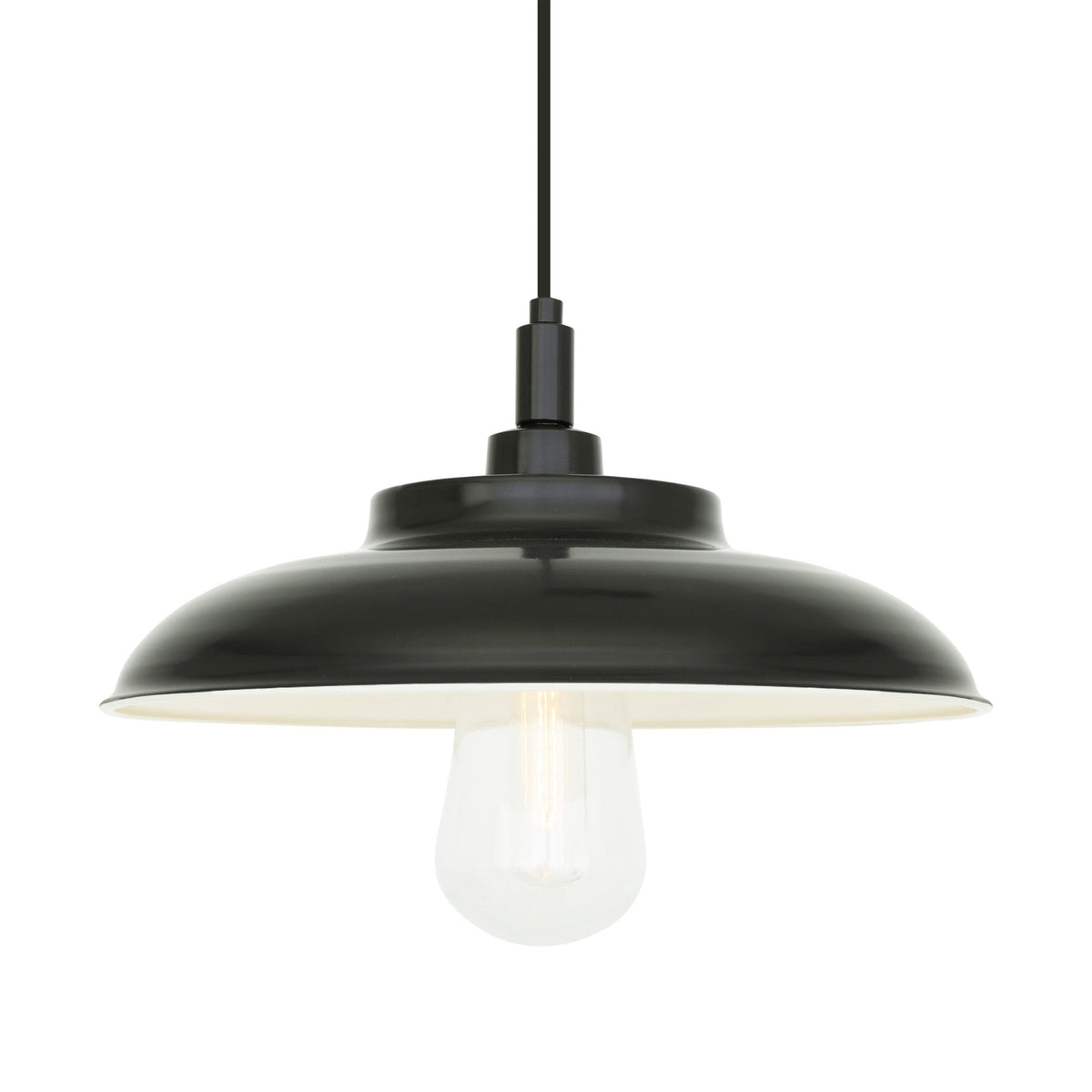 Darya 32cm IP65 Pendant Light in Matt Black