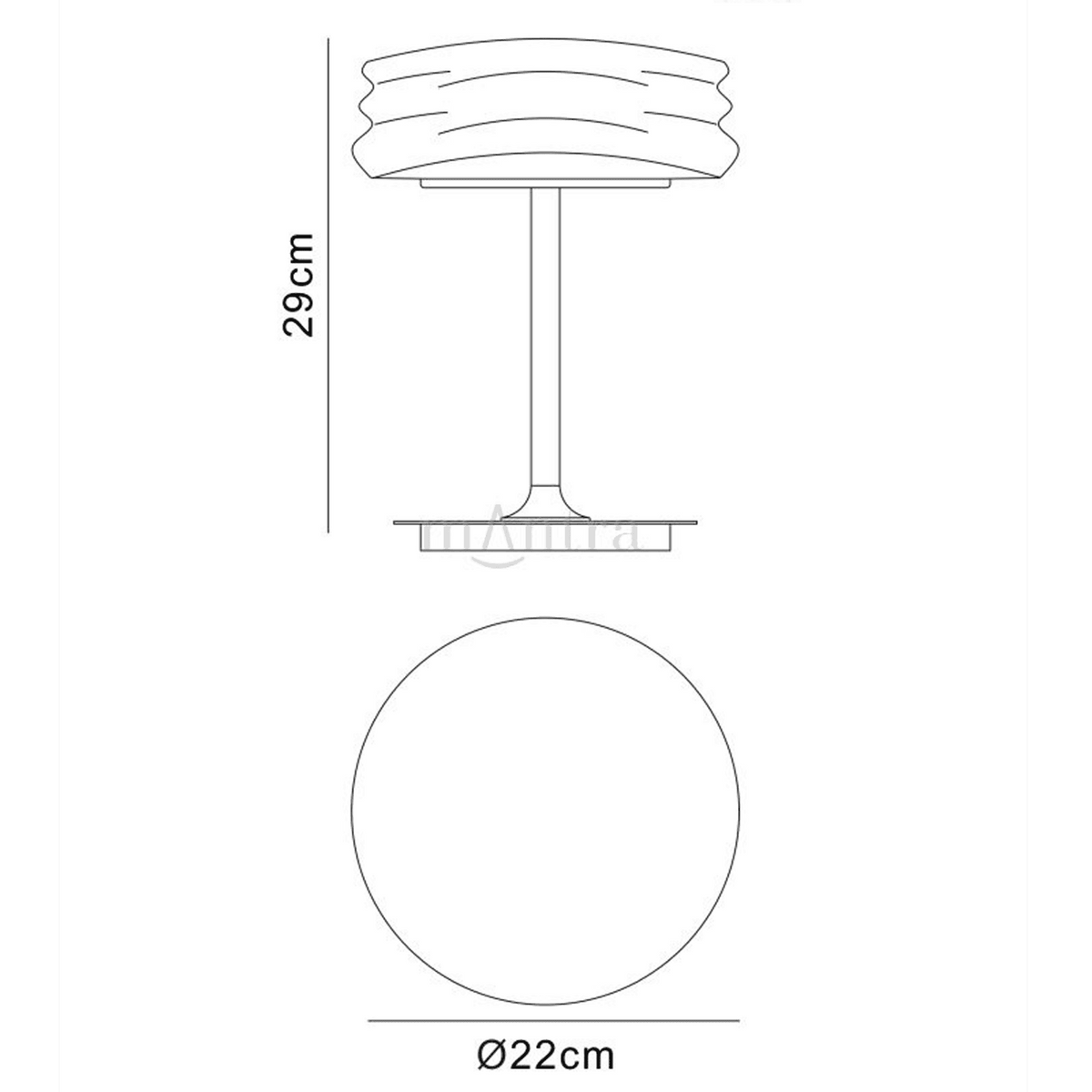 Mediterraneo Small Table Lamp in Chrome and Frosted Glass