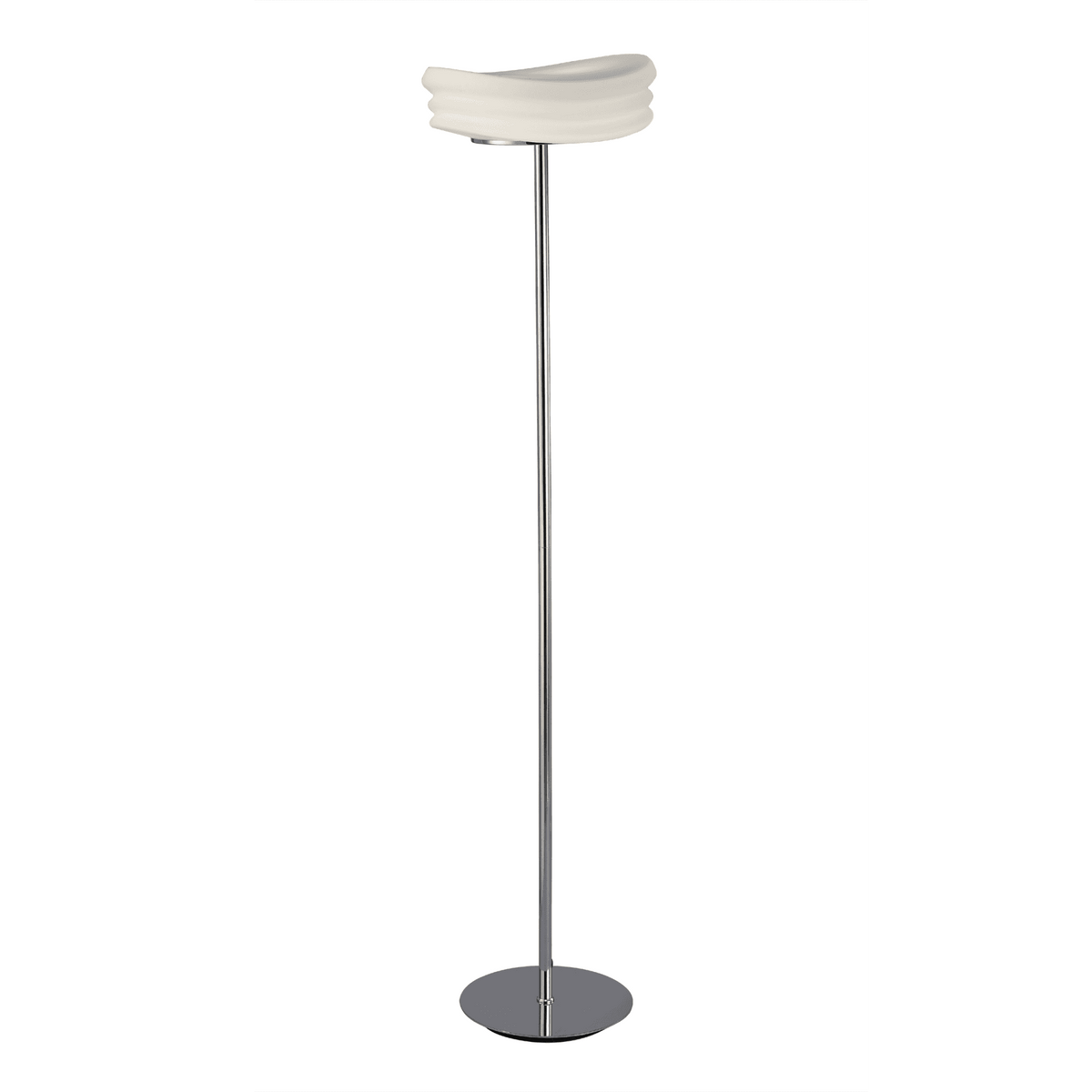 Mediterraneo 2 Light Floor Lamp in Chrome and Frosted Glass