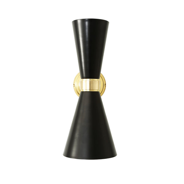 Cairo Wall Light in Matt Black and Polished Brass