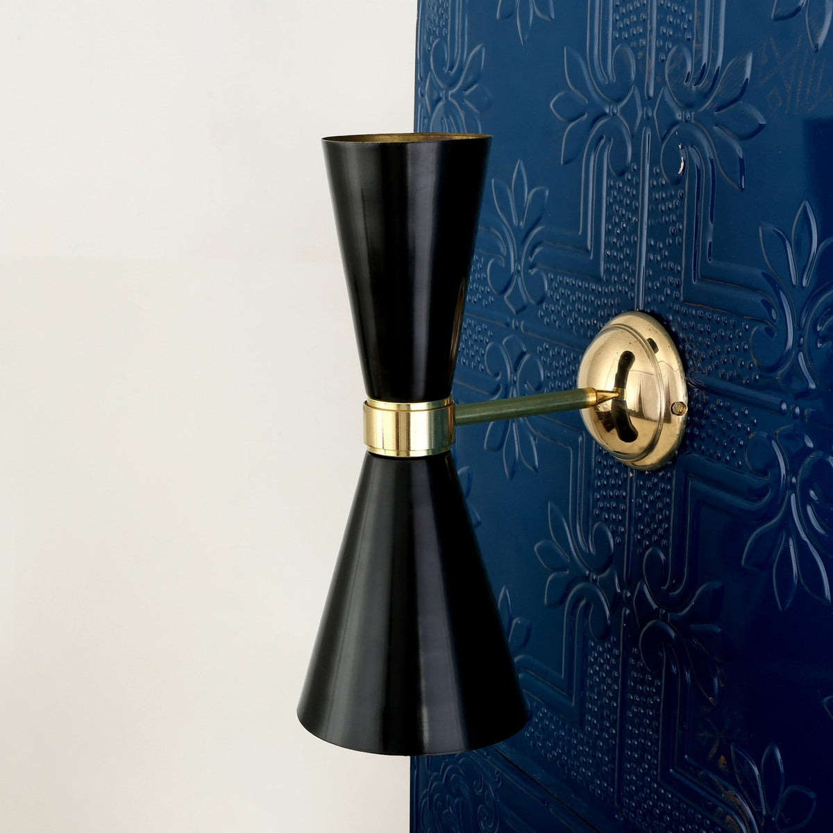 Cairo Wall Light in Matt Black and Polished Brass