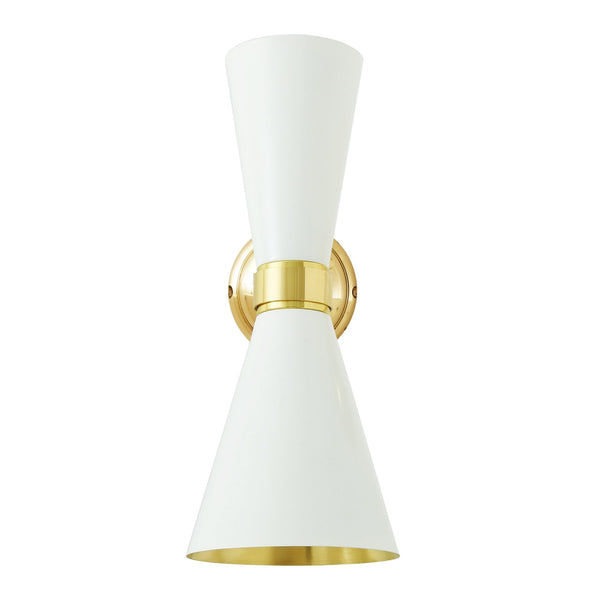 Cairo Wall Light in White and Polished Brass