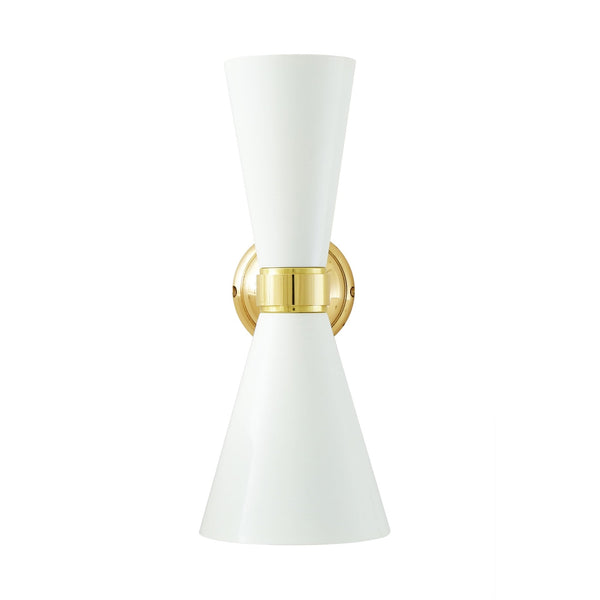 Cairo Wall Light in White and Polished Brass