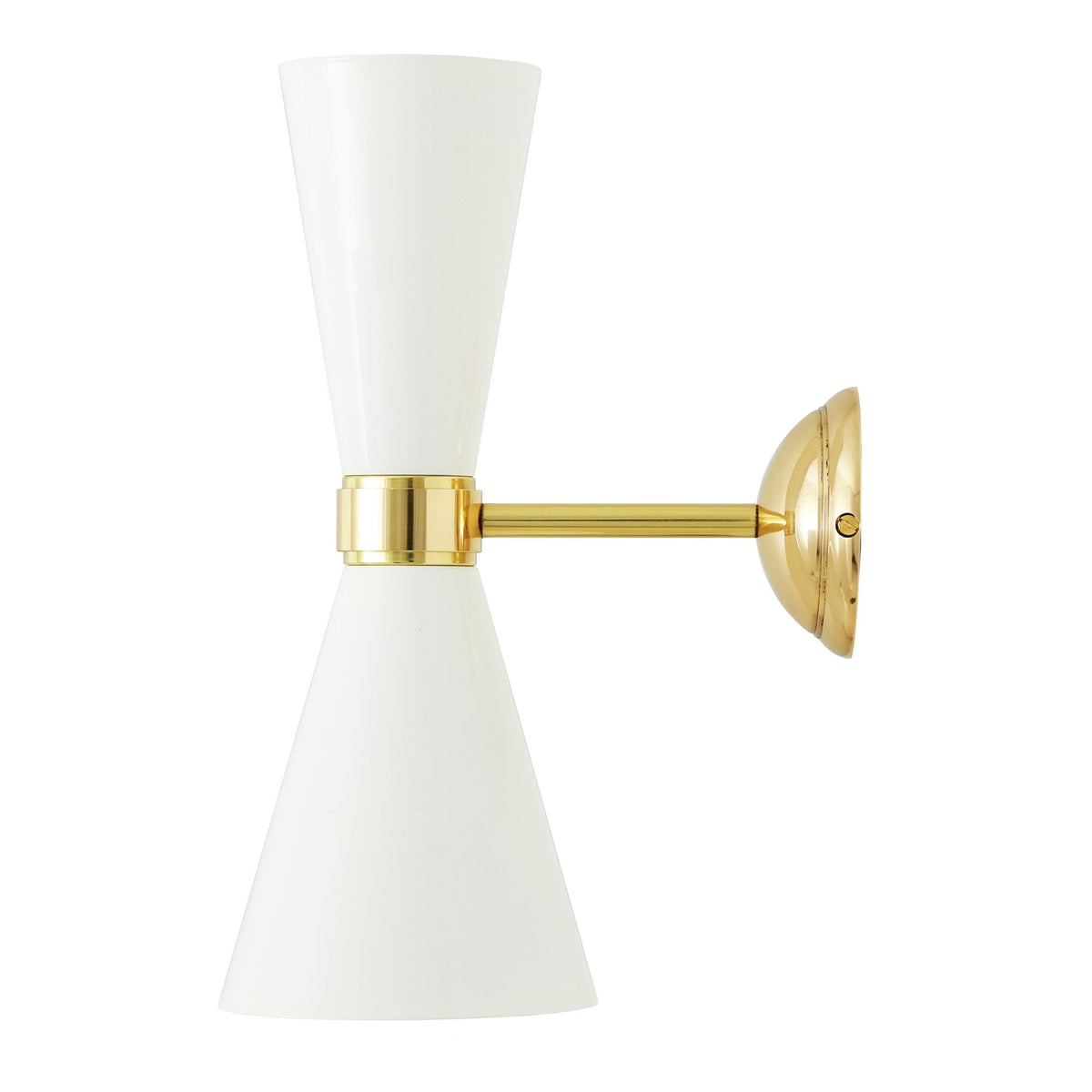 Cairo Wall Light in White and Polished Brass