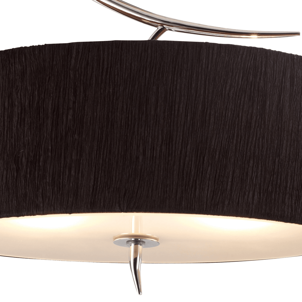 Eve Semi Flush Ceiling Light in Chrome with Black Oval Shade