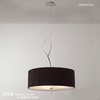 Eve 3 Light Pendant Light in Chrome with Black Round Shade