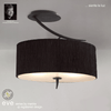 Eve Semi Flush Ceiling Light in Anthracite with Black Oval Shade
