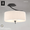 Eve Semi Flush Ceiling Light in Anthracite with White Oval Shade